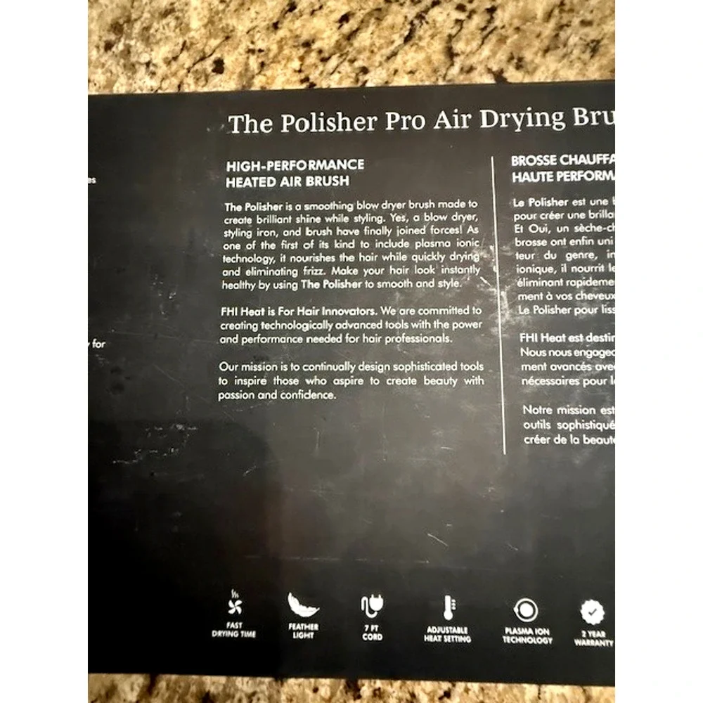 FHI Heat the Polisher Pro Air-Drying Brush Plasma Ionic Technology Smooth $160